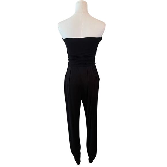 Heart & Hips Black Strapless Ruched Jumpsuit Size Medium - Picture 5 of 8